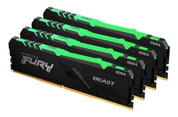 Kingston Technology FURY Beast RGB memory module 64 GB 4 x 16 GB DDR4 3200 MHz 740617319132