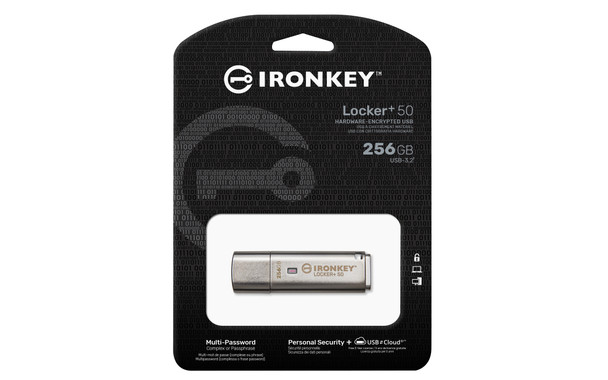 Kingston Technology IronKey 256GB Locker Plus 50 AES Encryption 740617338898