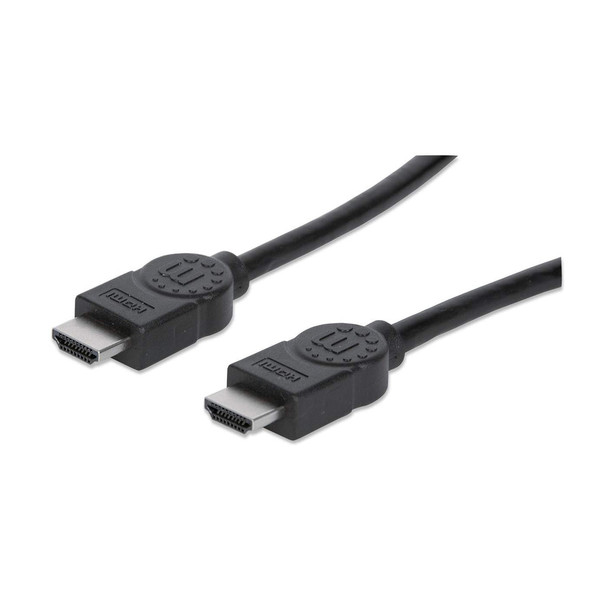 Manhattan HDMI Cable, 1080p@60Hz (High Speed), 22.5m, Male to Male, Black, Fully Shielded, Gold Plated Contacts, Lifetime Warranty, Polybag 766623308458