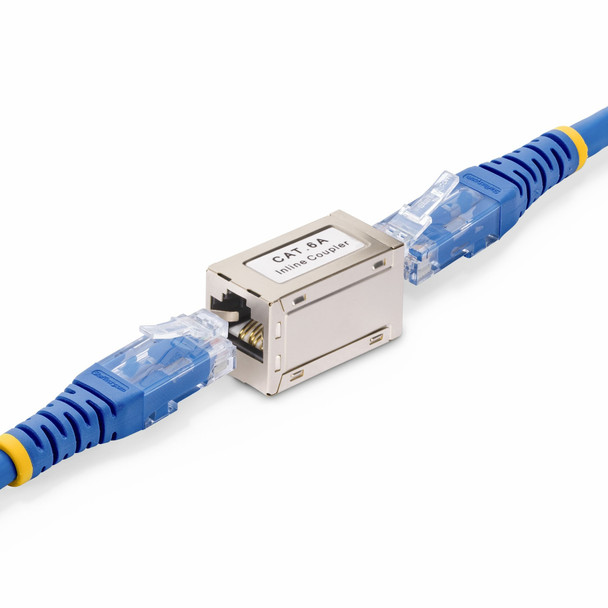 StarTech.com Shielded RJ45 Coupler, Inline Cat6a Coupler, Female to Female (F/F) T568B Pinout, Shielded Ethernet Cable Extension 065030906135