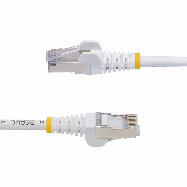 StarTech.com 6in White CAT8 Ethernet Cable, Snagless RJ45, 25G/40G, 2000MHz, 100W PoE++, S/FTP, 26AWG Pure Bare Copper Wire, LSZH, Shielded Network Patch Cord w/Strain Reliefs, Fluke Channel Tested 065030902694