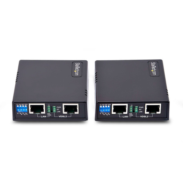 StarTech.com VDSL2 Ethernet Extender Kit over Single Pair Wire, Up to 0.6mi (1km) Long Range LAN Repeater over Phone Line/CAT5e/CAT6, Up to 300Mbps, Replacement for 110VDSLEXT 065030899925