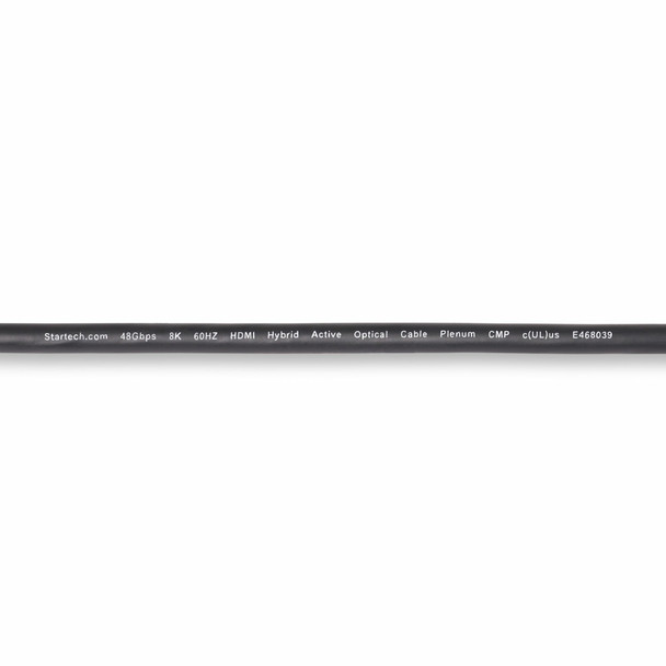 StarTech.com 30ft (9.1m) HDMI 2.1 Hybrid Active Optical Cable (AOC), CMP, Plenum Rated, 8K Ultra High Speed HDMI 2.1/2.0 Fiber Optic Cable, 48Gbps, 8K 60Hz/4K 120Hz, HDR10+/FRL/TMDS/eARC 065030903042