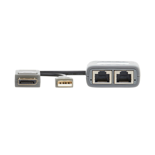 Tripp Lite 2-Port DisplayPort over Cat6 Extender Kit, Pigtail Transmitter/2x Receivers, 4K 60 Hz, HDR, 4:4:4, 230 ft. (70.1 m), TAA 037332281180