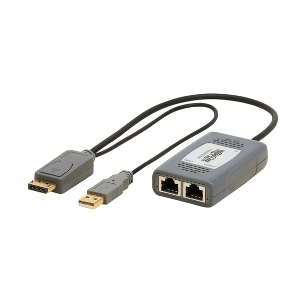 Tripp Lite DisplayPort over Cat6 Pigtail Receiver with Repeater, 4K 60 Hz, 4:4:4, Transceiver, HDCP 2.2, 230 ft. (70.1 m), TAA 037332281272