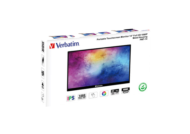 Verbatim 49591 computer monitor 35.6 cm (14") 1920 x 1080 pixels Full HD LCD Touchscreen Black 023942495918