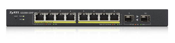 Zyxel GS1900-10HP network switch Managed L2 Gigabit Ethernet (10/100/1000) Power over Ethernet (PoE) Black 760559123451