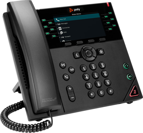 POLY VVX 450 12-Line IP Phone and PoE-enabled