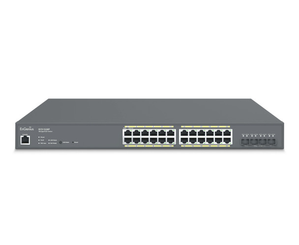 EnGenius SWT ECS1528P 24PT Cloud Managed 1U Rack-Mount 19 Gigabit L2 PoE+ SWT