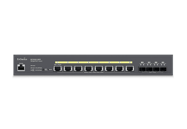 EnGenius SWT ECS5512FP 10-Gigabit 8-port PoE++ layer 2+ switch w 420W budget