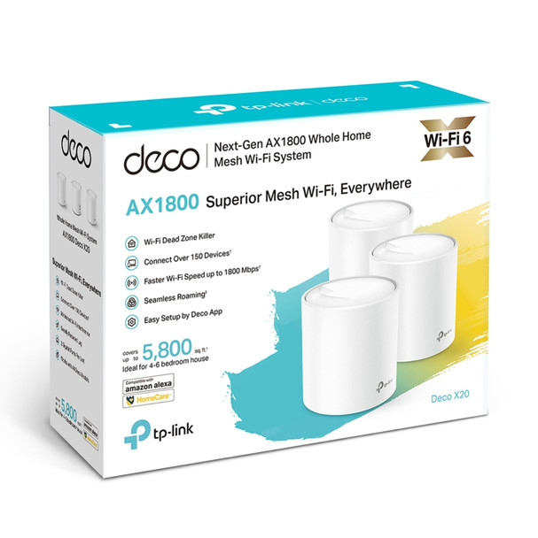 TP-Link NT Deco X20(3-pack) AX1800 Whole Home Mesh Wi-Fi System Retail