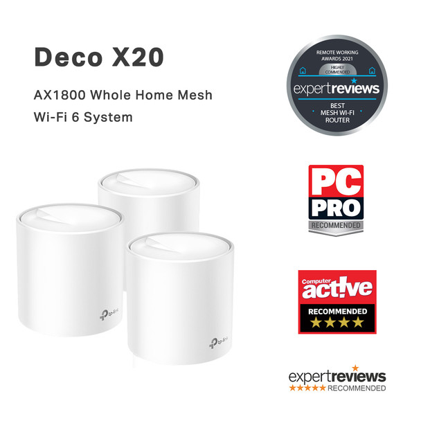 TP-Link NT Deco X20(3-pack) AX1800 Whole Home Mesh Wi-Fi System Retail