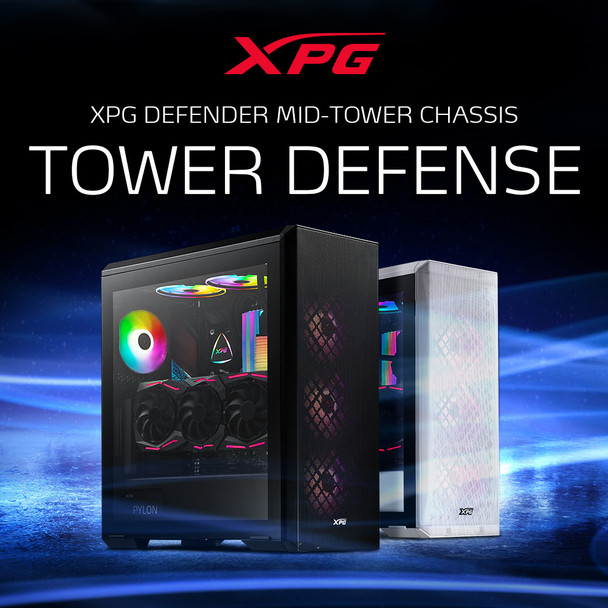XPG CS 75260192 DEFENDER Black Mid-Tower ATX Mesh Front Panel Retail