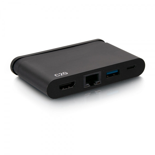 C2G USB-C 4-in-1 Compact Dock with HDMI, USB-A, Ethernet, and USB-C Power Delivery up to 100W - 4K 30Hz 54455