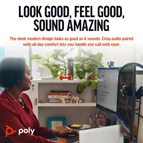 POLY Blackwire 3315 Monaural USB-C Headset +3.5mm Plug +USB-C/A Adapter 8X217AA