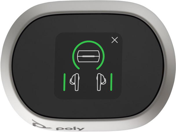 POLY Voyager Free 60+ UC M White Sand Earbuds +BT700 USB-C Adapter +Touchscreen Charge Case 7Y8G8AA