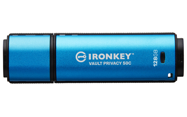 Kingston Technology IronKey 128GB USB-C Vault Privacy 50C AES-256 Encrypted, FIPS 197 IKVP50C/128GB