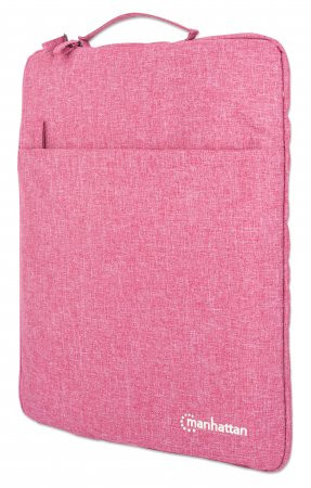 Manhattan Seattle Laptop Sleeve 15.6", Coral, Padded, Extra Soft Internal Cushioning, Main Compartment with double zips, Zippered Front Pocket, Carry Loop, Water Resistant and Durable, Notebook Slipcase, Three Year Warranty 440479