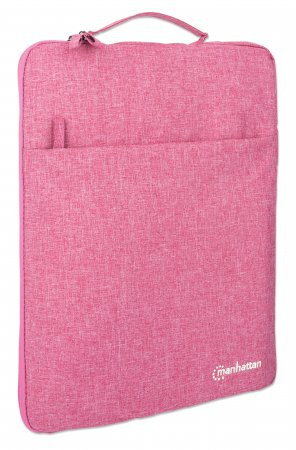 Manhattan Seattle Laptop Sleeve 15.6", Coral, Padded, Extra Soft Internal Cushioning, Main Compartment with double zips, Zippered Front Pocket, Carry Loop, Water Resistant and Durable, Notebook Slipcase, Three Year Warranty 440479