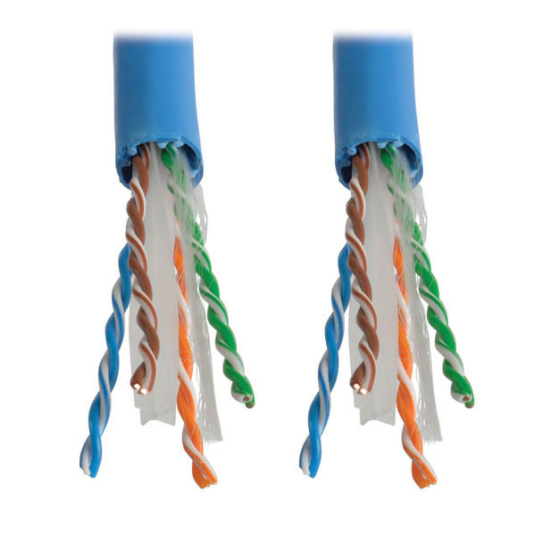 Tripp Lite N222-01K-BL 1000ft Cat6 Gigabit Bulk Solid PVC Cable Blue Retail