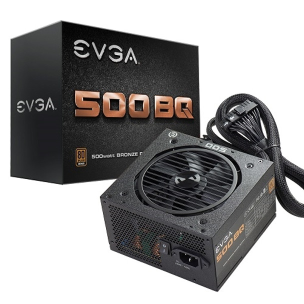 EVGA Power Supply 110-BQ-0500-K1 500 BQ +12V 120mm Fan 500W 80+B Semi Modular