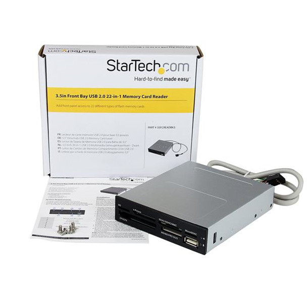 StarTech 35FCREADBK3 3.5inch Front Bay 22in1 USB2.0 Card Reader Black Retail