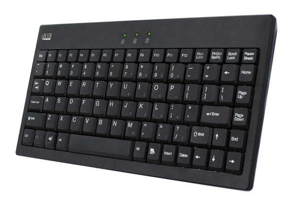 Adesso Keyboard AKB-110B USB & PS 2 EasyTouch Mini Keyboard Black Retail