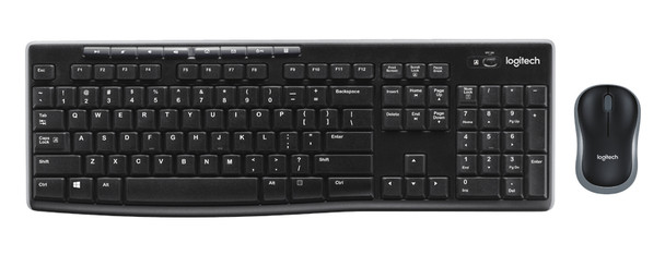 Logitech Keyboard Mouse 920-004536 Wireless Combo MK270 2.4GHz Black Retail