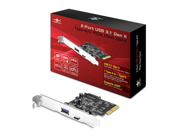Vantec UGT-PC371AC 2-Port USB 3.1 Gen II Type-A A C PCIe Host Card Retail