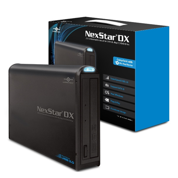 Vantec RD NST-536S3-BK NexStar× DX 5.25 SATA to USB3.0 Blu-Ray CD DVD Drive