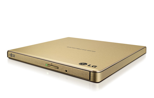 LG External Slim DVDRW GP65NG60 8X USB 9.5mm Gold with Cyberlink Software RTL