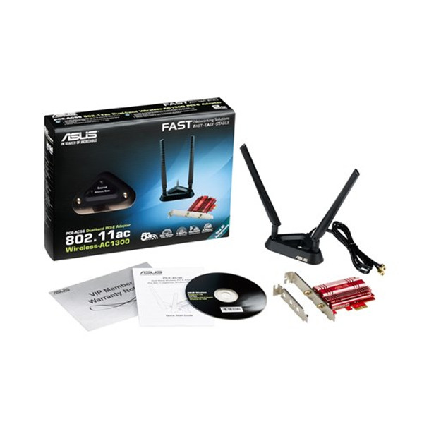 Asus Network PCE-AC56 Dual-band Wireless-AC1300 PCIE Adapter 802.11ac Retail