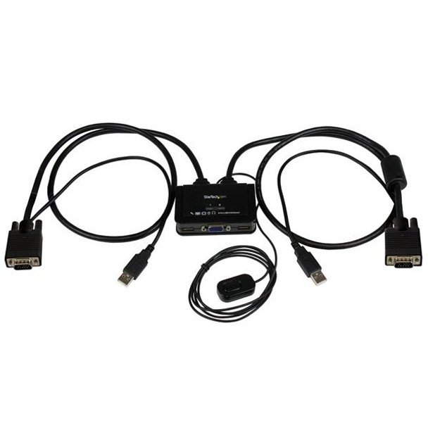 StarTech AC SV211USB 2PT USB VGA Cable KVM Switch USB Powered w Remote Switch