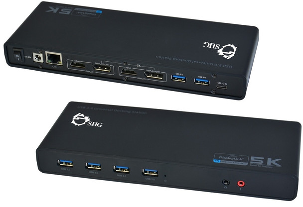 SIIG AC JU-DK0411-S1 Video Dock with USB 3.0 4K DisplayPort HDMI USB-C