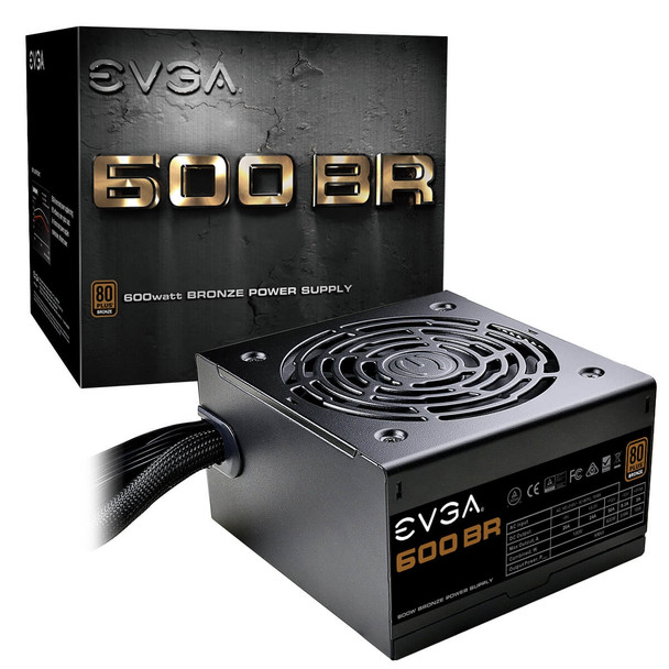 EVGA PS 100-BR-0600-K1 600 BR 600W 80+BRONZE 12V PCIE 120mm Long SleeveBearing