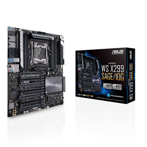 Asus Motherboard Ws X299 Sage/10G 8Dimm 128Gb Ddr4 Intel Lga 2066 Ceb Motherboard With Quad-Gpu Support Ddr4 4200Mhz Dual Intel® 10G Lans, M.2, U.2, Usb 3.1 Gen 2 Connectors, And Asus Control Center Retail Ws X299 Sage/10G 889349952009