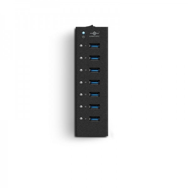 Vantec UGT-AH710U3-BK 7-Port USB 3.0 Aluminum all data charging Hub with adapter