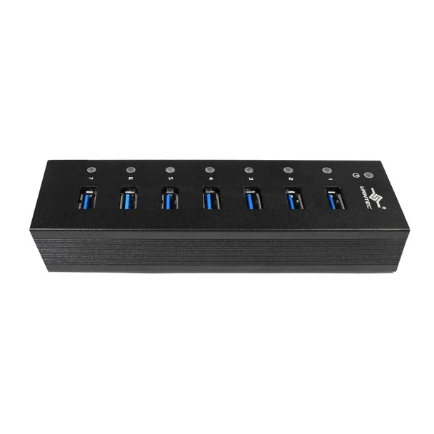 Vantec UGT-AH710U3-BK 7-Port USB 3.0 Aluminum all data charging Hub with adapter