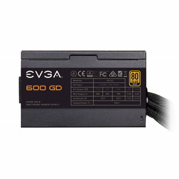 EVGA PS 100-GD-0600-V1 600 GD 600W 80+GOLD 120mm Sleeve Bearing Retail