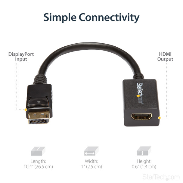 Startech Accessory DP2HDMI2 DisplayPort to HDMI Video Adapter Converter Retail