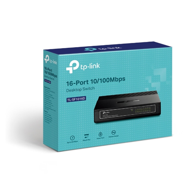 TP-Link Network TL-SF1016D 16Port 10 100M Desktop Switch RJ45 Port Plastic RTL