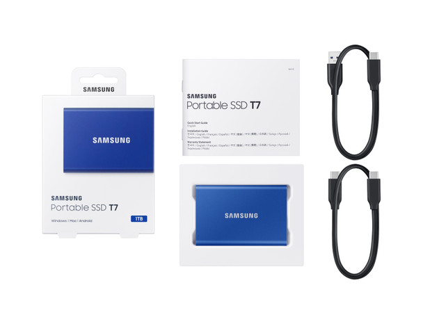 Samsung SSD MU-PC1T0H AM Portable SSD T7 1TB USB3.2 Gen2 Blue Retail