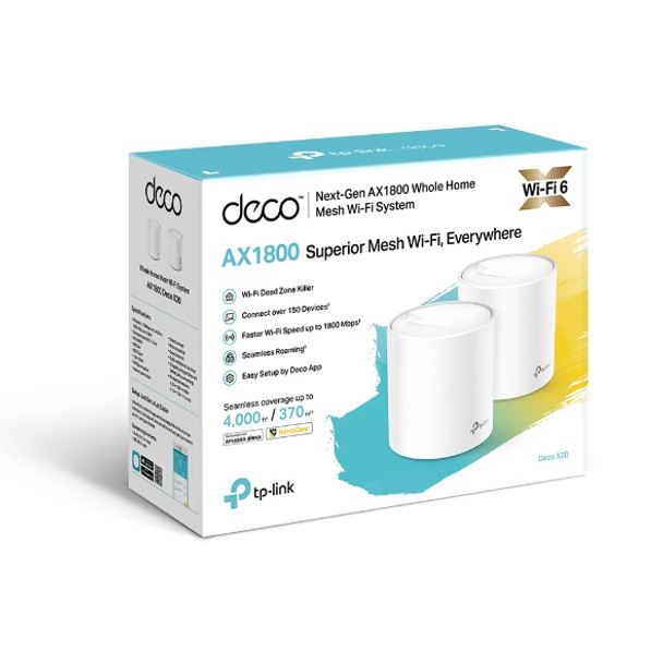 TP-Link Network Deco X20(2-pack) AX1800 Whole Home Mesh Wi-Fi 6 System Retail