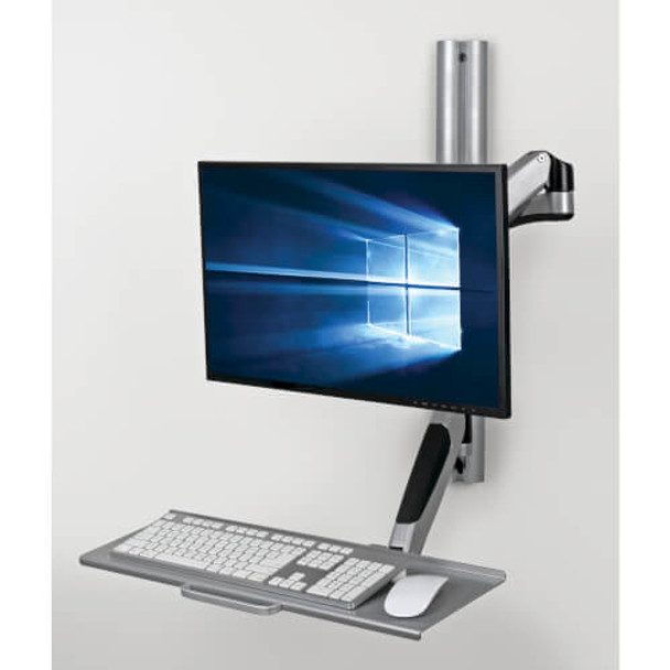 Tripp Lite Single-Display Sit-Stand Wall-Mount Workstation with Thin-Client Mount 98676