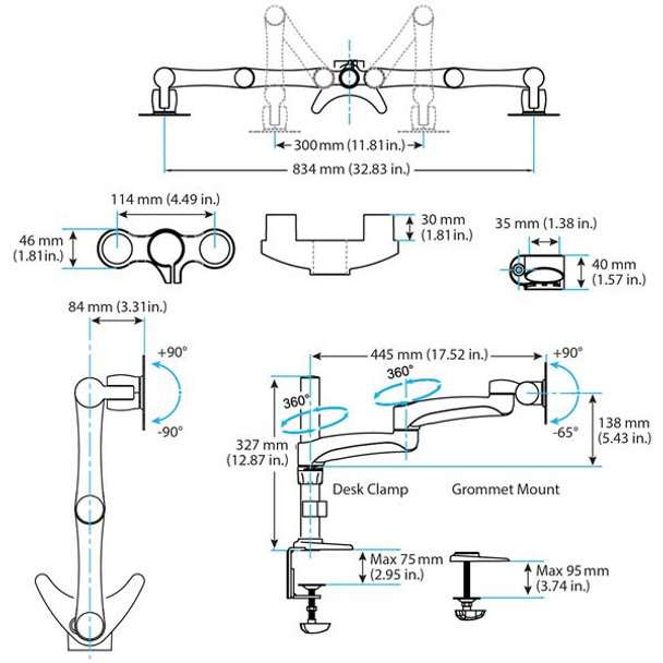 StarTech.com Desk-Mount Dual Monitor Arm - Articulating 98792