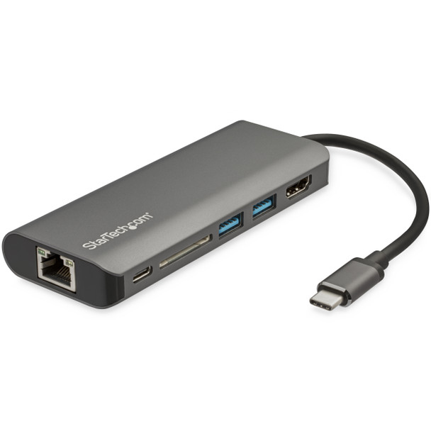 StarTech.com Adattatore USB C multiporta - USB-C a 4K HDMI, 3x USB 3.0 Hub, SD/SDHC, GbE, 60W PD - Mini dock portatile - VERSIONE AGGIORNATA DI DKT30CSDHPD 98866