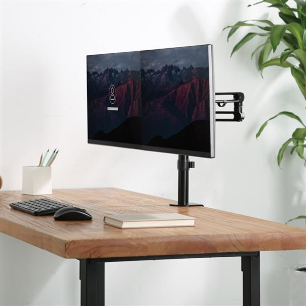 StarTech.com Desk Mount Dual Monitor Arm - Desk Clamp VESA Compatible Monitor Mount for up to 32 inch Displays - Ergonomic Articulating Monitor Arm - Height Adjustable/Tilt/Swivel/Rotating 98912
