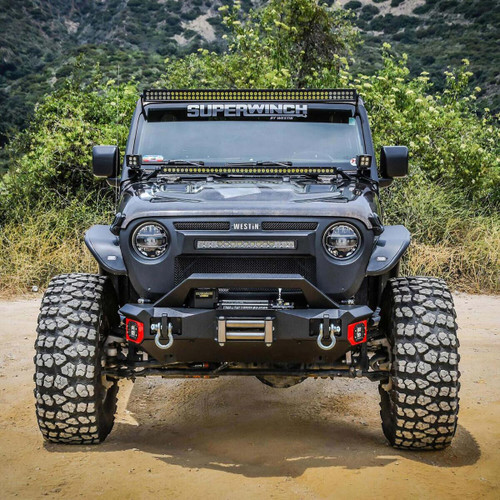 Stubby Front Bumper with Fog Light Opening Textured Black - 6-75701