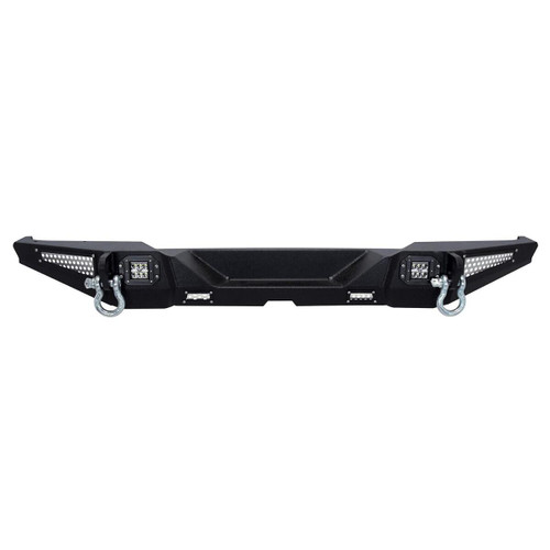 Rear Bumper with License Plate Frame and LED Lights Textured Black - 6-75502
