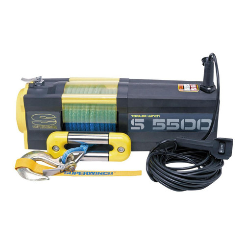 S5500SR 5500lb 12V DC Winch with Synthetic Rope Yellow - 1455201